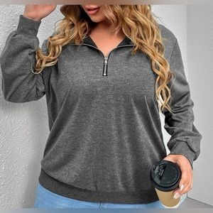 HALF ZIP SWEATSHIRT PLUS SIZE